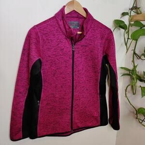 Marc New York By Andrew Marc Pink Long Sleeve Fleece Lined Full Zip Jacket, L